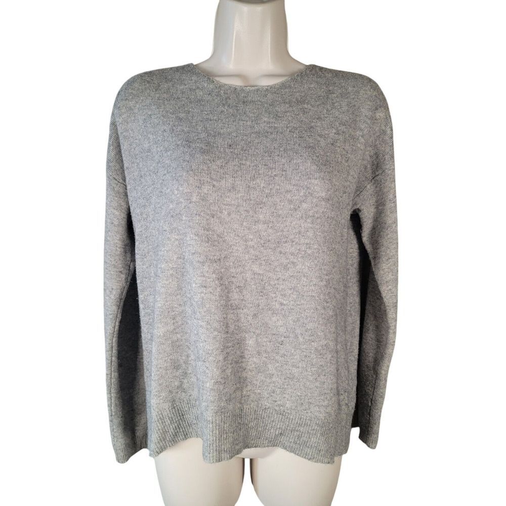 Halogen Women's Size XS Wool Cashmere Sweater Gray Full Back Zip‎
